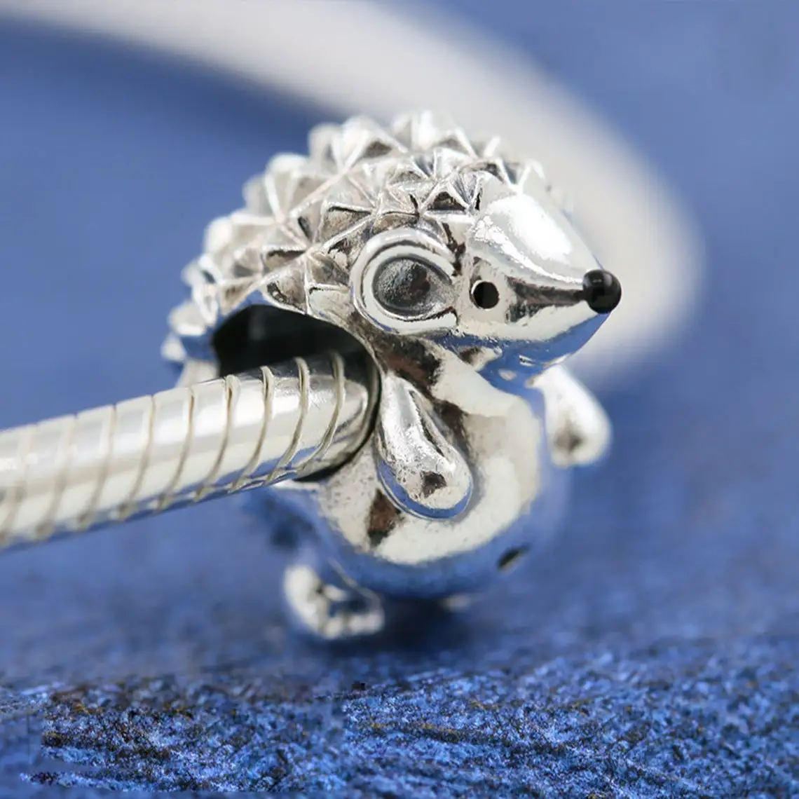 

925 Sterling Silver Nino The Hedgehog Animal Charm Bead Fits European Pandora Jewelry Bracelets Necklaces