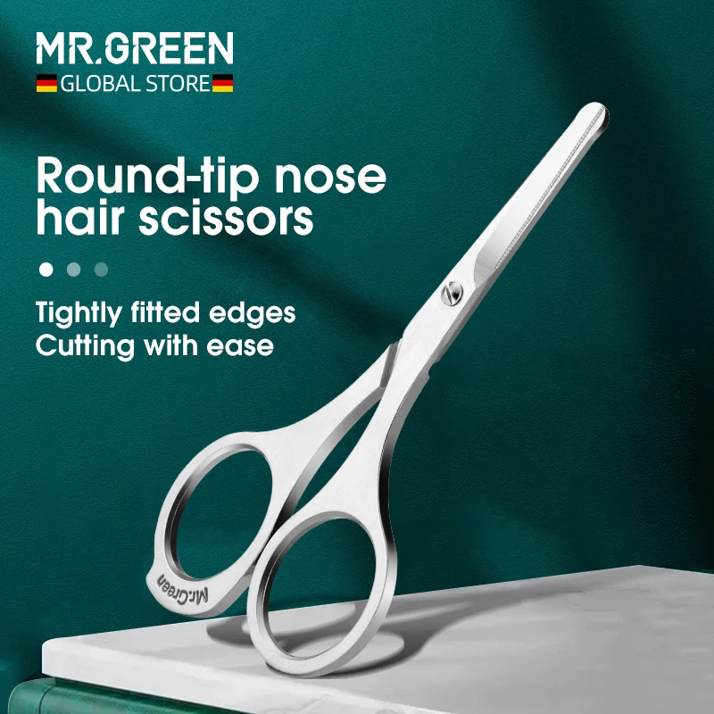 MR.GREEN Nose Hair Scissor Makeup Scissors Surgical Grade Stainless Steel Face fine Hair Removal Tools With Rounded tips