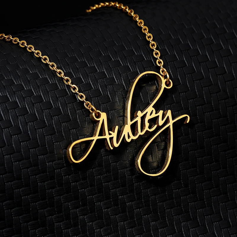 Custom Name Necklace Scriptina Font Necklace For Women stainless steel Chain Chokers Birthday Gifts collares de moda 2019