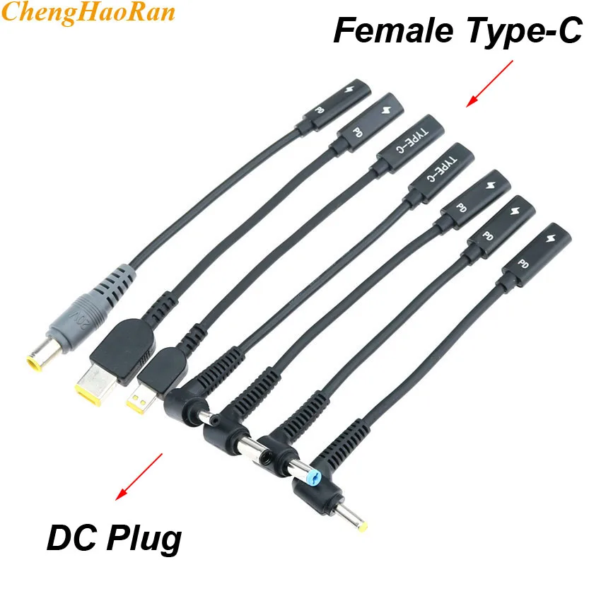 

USB 3.1 Type C Female to DC 7.9*5.0 4.0*1.35 5.5*2.5 2.1 4.8*1.7 mm Male PD Power Charger Adapter Connector Cable for lenovo HP