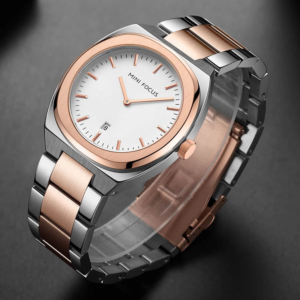 MINI FOCUS Luxury Steel Watches Men Top Brand Business Quartz Watch Women Unisex Waterproof Wristwatch Man Relogio Gold 0319