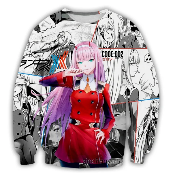 Anime DARLING in the FRANXX 3D Print Causal Clothing New Fashion Men Women  Sweatshirt Plus Size S-7XL harajuku