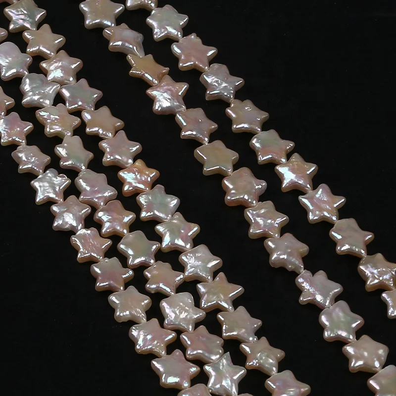 Loose Beads Hot Sale 10-12mm Star Shape Freshwater Pearl AAA Natural Strand for Making Jewelry