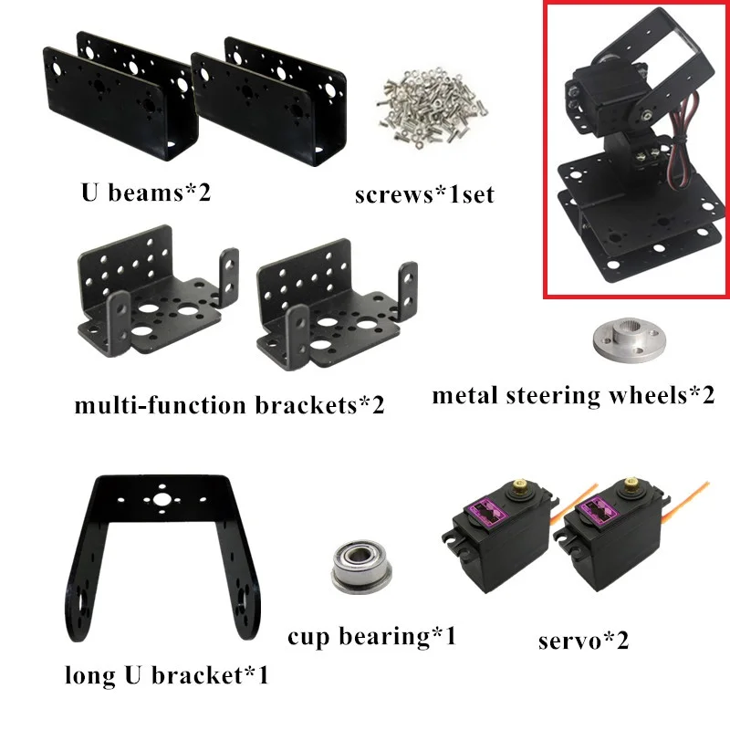 2 DOF Mechanical Arm 2 DOF PTZ Yuntai หมุนแนวนอนและแนวตั้งสําหรับหุ่นยนต์สมาร์ทรถ DIY การแข่งขันสําหรับ Arduino