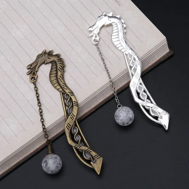 Retro Luminous Night Dragon Bookmark Label Reading Maker Book Stationery Student Gift W91A