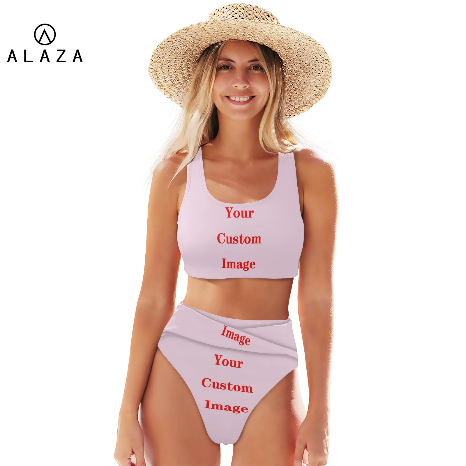 Sexy Girls Swimsuit Swimwear 2022 luxury Women Female High Waist Custom pattern Bikini Badeanzug Biquini Brasileiro Beach Wear