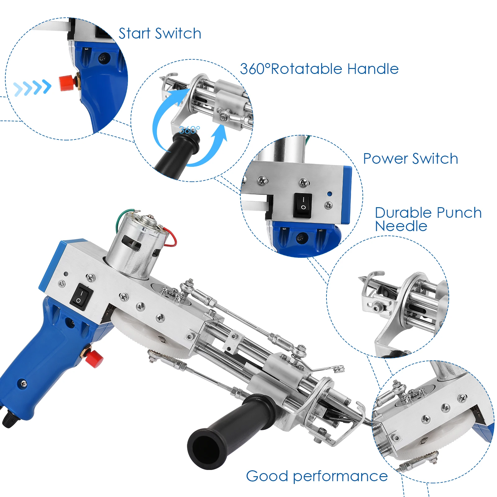 2 IN 1 la pistola per trapuntatura di tappeti elettrici può fare sia le macchine per floccaggio per tessitura di tappeti per pistola a mano IN Pile che ad anello 2021 nuove