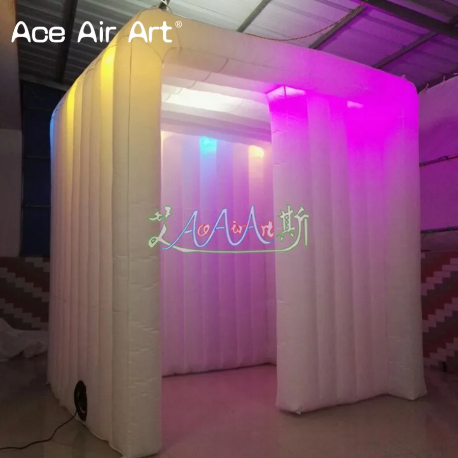 Inflatable Photo Booth kiosk, Portable Photobooth Cabin with RGB Spots for Events,Wedding in Santiago, Standing, New Design