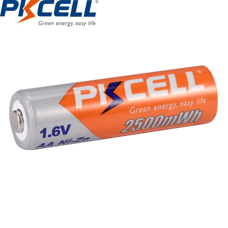 PKCELL 4 قطعة بطاريات AA 2500MWH + 4 قطعة 900MWH 1.6 فولت نيزن AAA بطارية قابلة للشحن NI-ZN Batterias مع 2 صندوق حامل البطارية