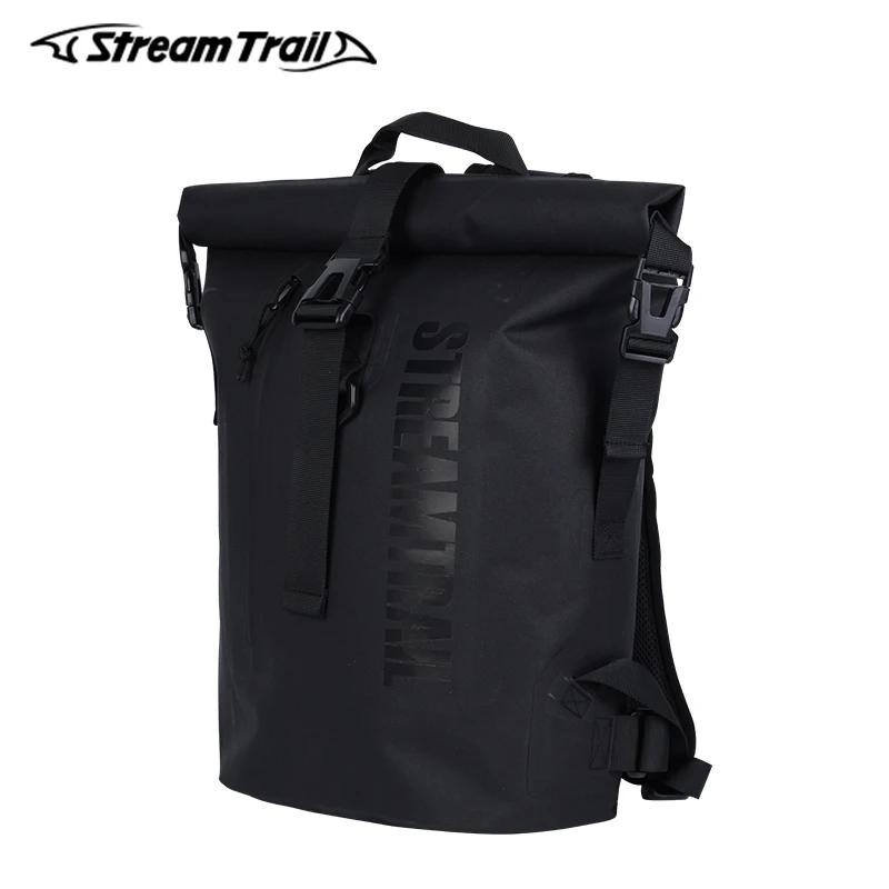 Stream Trail Waterproof Bag Kuzo 20L Backpack Outdoor TPU Lightweight Water Resistance Heavy Duty Roll-Top Closure Padded Back