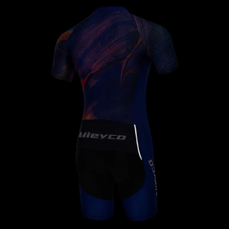 Herren-Triathlon-Skinsuit, kurzärmelig, schnelltrocknend, atmungsaktiv, einteiliger Radsportanzug, MTB, Bike, Lauf, Rennsportbekleidung – Detail 7