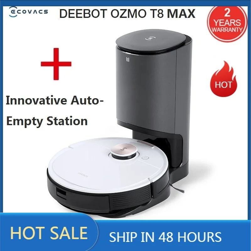 2020 ECOVACS DEEBOT OZMO T8 MAX With Innovative Auto-Empty Station Sweeping and Mopping Robot Vacuum Cleaner APP Remote Control