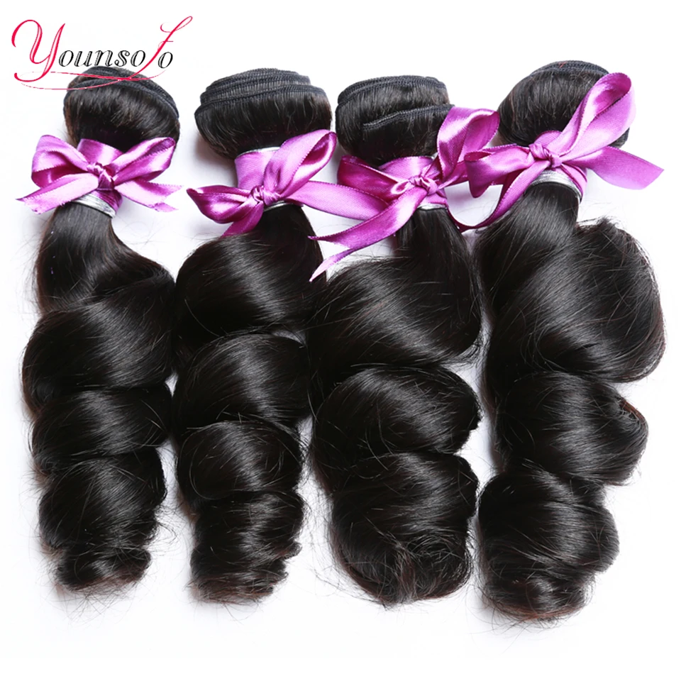 Human Hair Loose Wave Bundles 30Inch Malaysian Human Hair 1/3/4Pcs Bundles Loose Weave Hair Extensions Woman Natural Black Hair