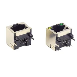 RJ45 Network Socket 8P8C Network Cable Crystal Plug Socket RJ45 Solder Plate Female Circuit Board Network Port with Light