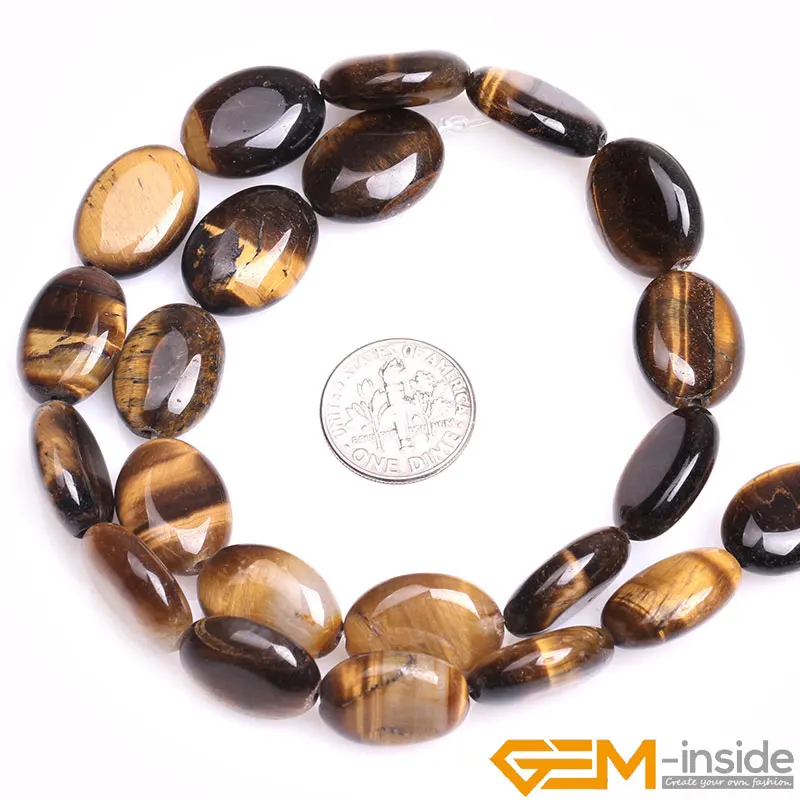 Natural Stone Tiger\'s Eye Oval Beads For Jewelry Making Strand 15 Inch DIY Bracelet Necklace For Women Gifts