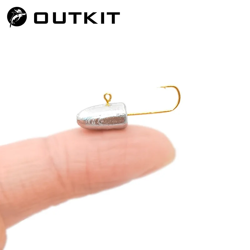 OUTKIT 10pcs Exposed Jig Head Hook Rockfishing Hooks 3g Bait Hook Soft Bait Wom Hook Mini Fishing Hook Fishing Tackle