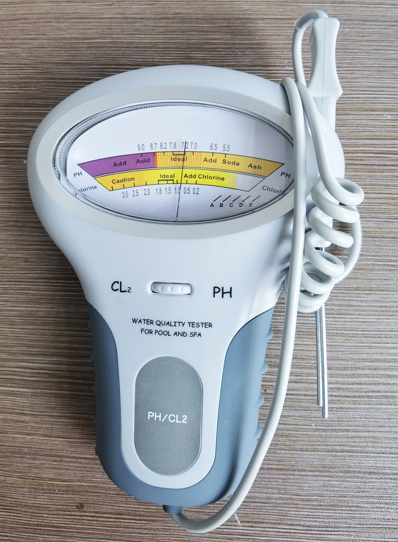 Monitor de calidad del agua PH CL2, probador de cloro para piscina, SPA, sin batería