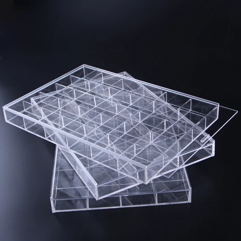 Clear Acrylic Tray with Lid Charm Jewelry Beads Collection Box Dustproof Organizer AccessorieDisplay Classified Storage Case