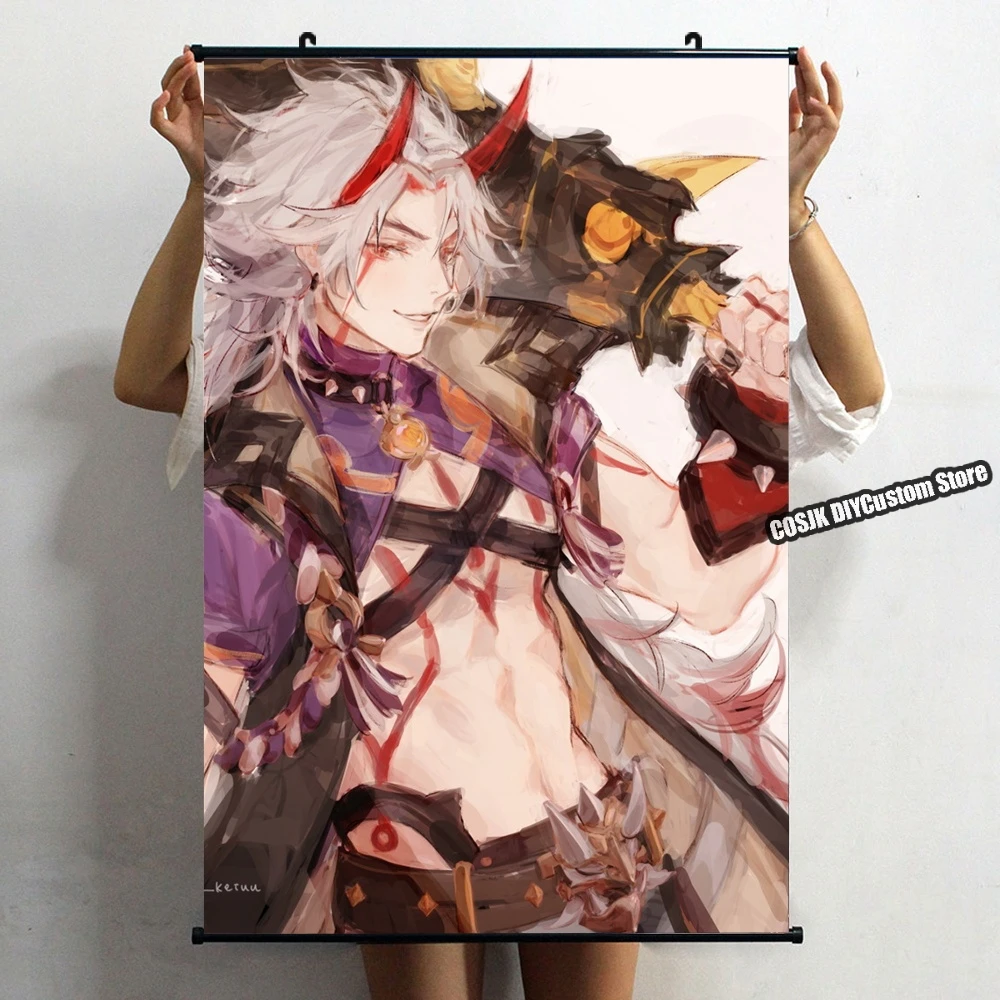 HOT Anime Game Genshin Impact Arataki Itto Poster Wall Scroll Home Decor Mural HD Wallpaper Otaku Art Collectible Drop Shipping