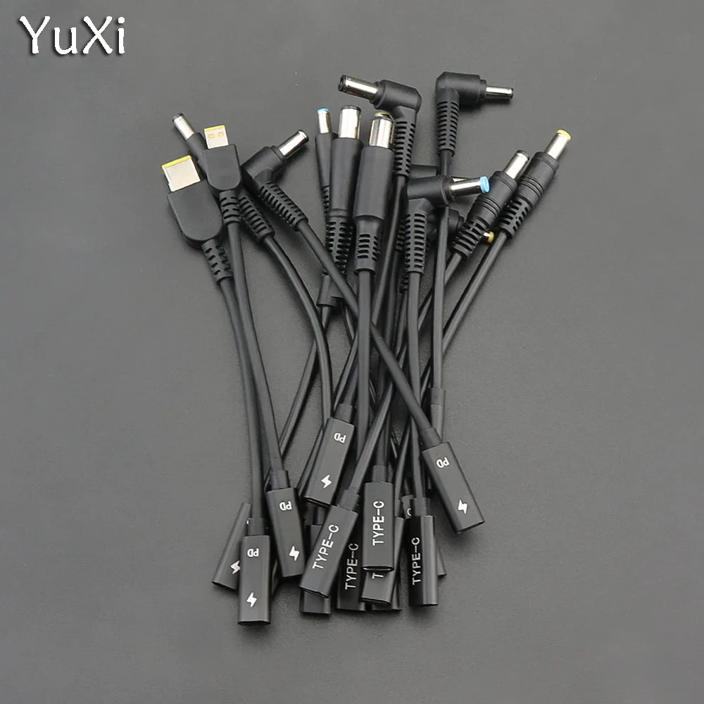USB C 3.1 Female To Male 4.0*1.35 5.5*2.5 5.5*2.1 4.5*0.6 For Lenovo HP DELL Connector Cable DC Power Charger Supply  Adapter