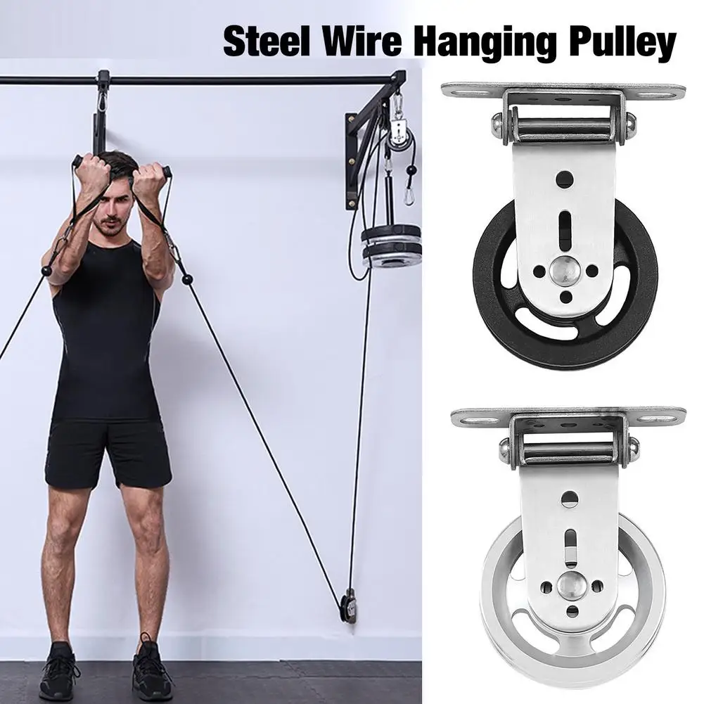 Pulley Cable Machine Attachment System With Upgraded Loading Pin Super-Silent Detachable 360 Degree Rotation Pulley Fitness