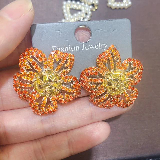 Cubic zirconia post earrings fashion