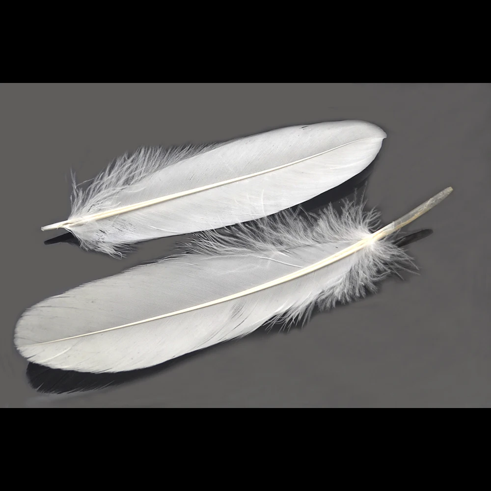 MNFT 10PCS Natural White Goose Feathers Fly Fishing Tying Material 15-20cm