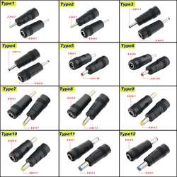 1pcs DC Connector 5.5 x 2.1/5.5×2.5mm Female to 2.5×0.7、3.0×1.1、3.5×1.35、4.0×1.7、4.8×1.7、5.5×2.1mm Male Laptop Power Adapter