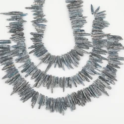Approx 80Pcs/Strand Natural Blue Apatite Stone Graduated Irregular Point Loose Beads For DIY Jewelry Findings Making