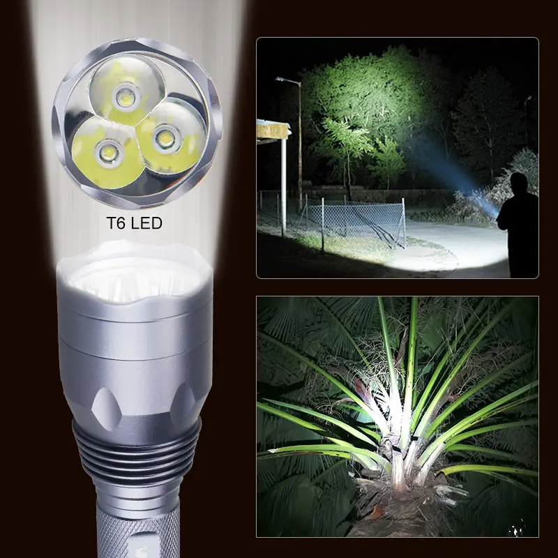 Super Bright 2000lm 3LED Tactical White Light Flashlight Torch Lamp Military Hunting Light Searchlight with 18650 Remote Switch