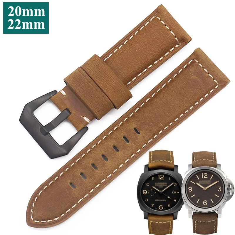 

Men Universal Genuine Leather Strap for Huawei Watch GT 3 42mm/Huami Amazfit GTS 3 GTR/Samsung Watch 4 Band Garmin