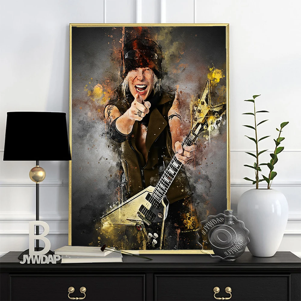 Michael Schenker German Rock Guitarist Poster, Metal Guitar History Legendary Figure Heavy Metal Rock Fans Collect Prints Decor