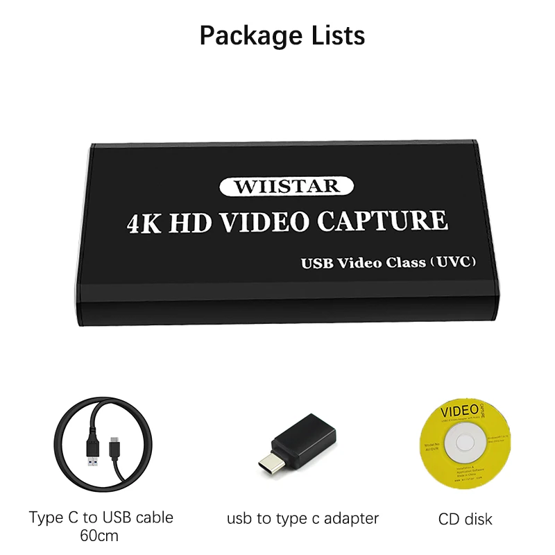 New USB Audio Video Capture Card HDMI to Type C USB Video Capture with HDMI 4K Loopout 3.5mm Audio Out for Windows Mac OS Linux