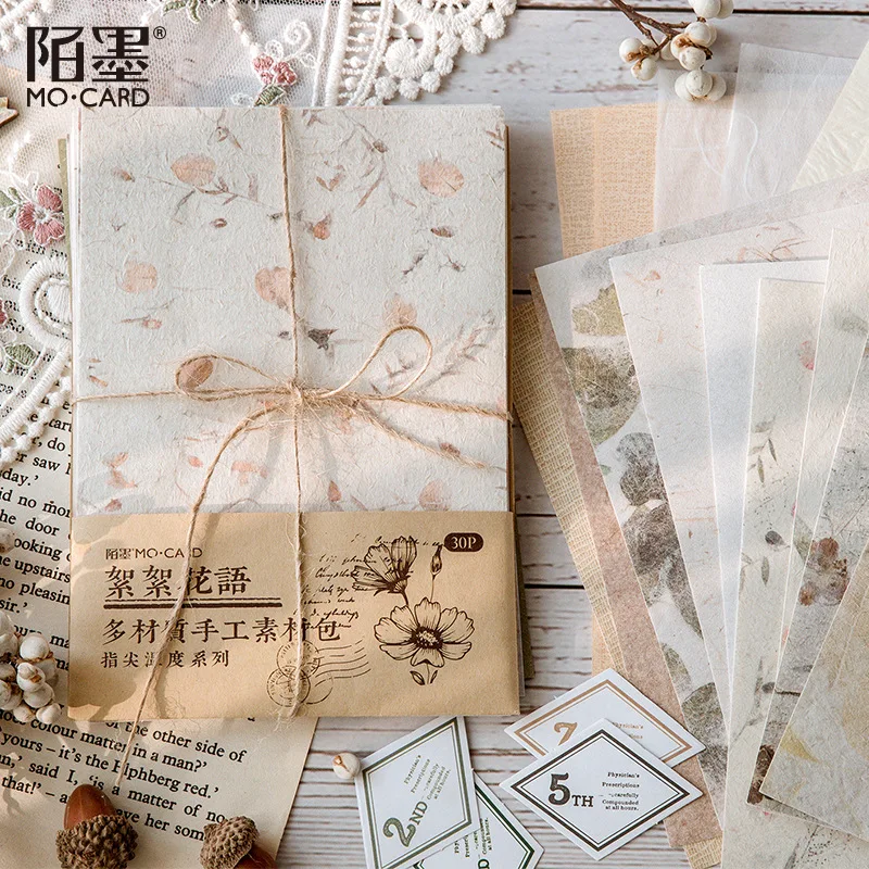 30pcs/lot Memo Pads Material Paper Old Coffee Junk Journal Scrapbooking Stickers Office School stationery