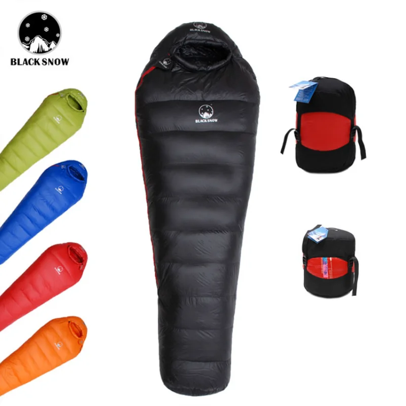 Warm White Goose Down Filled Sleeping Bag for Adults, Mummy Style, Thermal, 4 Kinds of Thickness, Camping, Travel, Winter