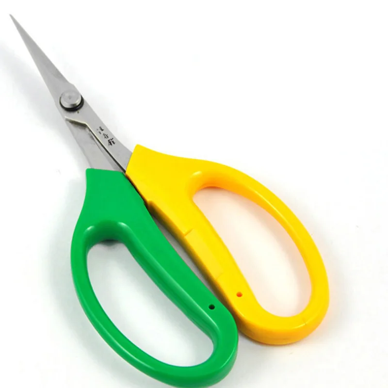 

Hot green plastic handle 440 stainless steel gardening bonsai scissors wholesale fruit haverst grape scissor