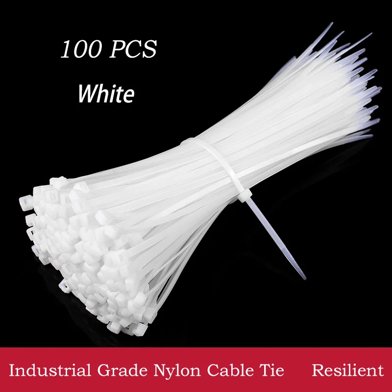 Cable Ties Assorted Self-locking Nylon 100PCS Self-locking plastic nylon tie Plastic Zip Tie cable tie Loop Wire Wrap Zip Ties