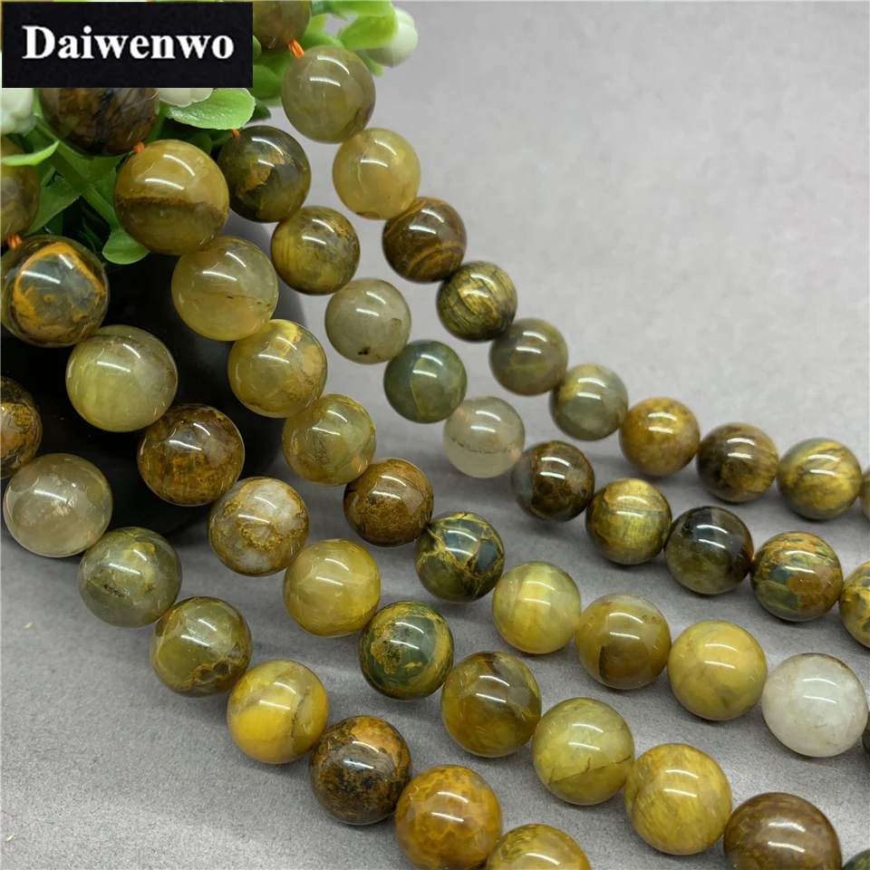 

3A Natural Stone 100% Yellow Pietersite Beads 6-10mm Diy for Jewelry Accessories