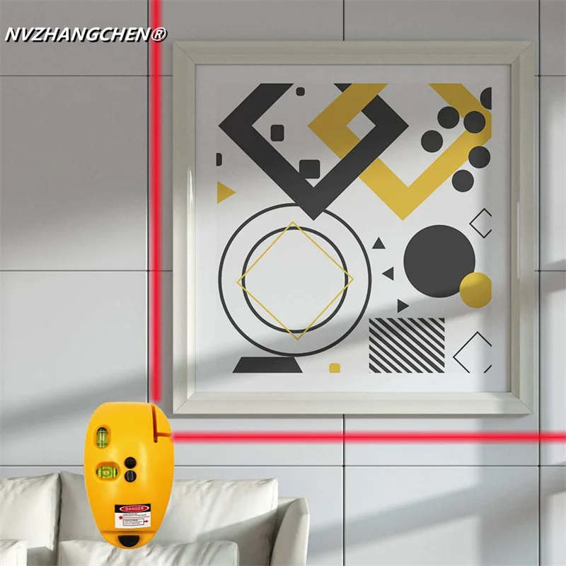 Imagem -02 - Mini Nível Vertical Portátil Laser Espírito Nível Reto 90 Graus em Forma de Rato de Plástico Auto-nivelamento Faça Você Mesmo Ferramenta de Medição
