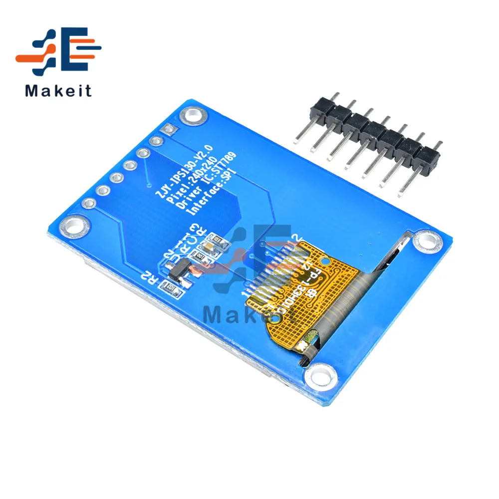 1. módulo de exibição digital lcd de 3 polegadas 1.3 polegadas, interface spi 240*240, unidade st7789, hd, colorido, ips, tela tft, 240x240, 3.3v