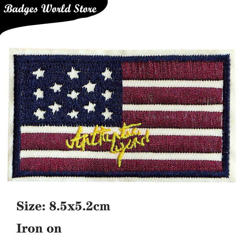 American National Flags Cartoon Icon Embroidered Iron on Patches for Clothing DIY Stickers Custom Badges on the Backpack