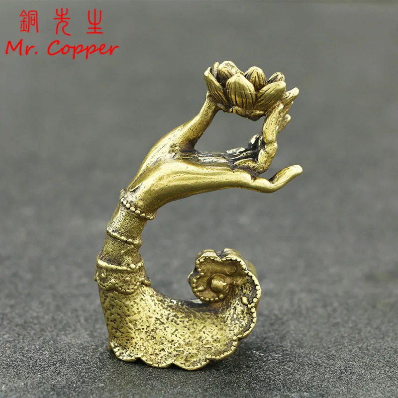 Антикварный держатель для благовоний с подставкой в виде лотоса, латунная горелка с ладаном, курильница, поделки, настольные украшения, украшения для дома, подарки