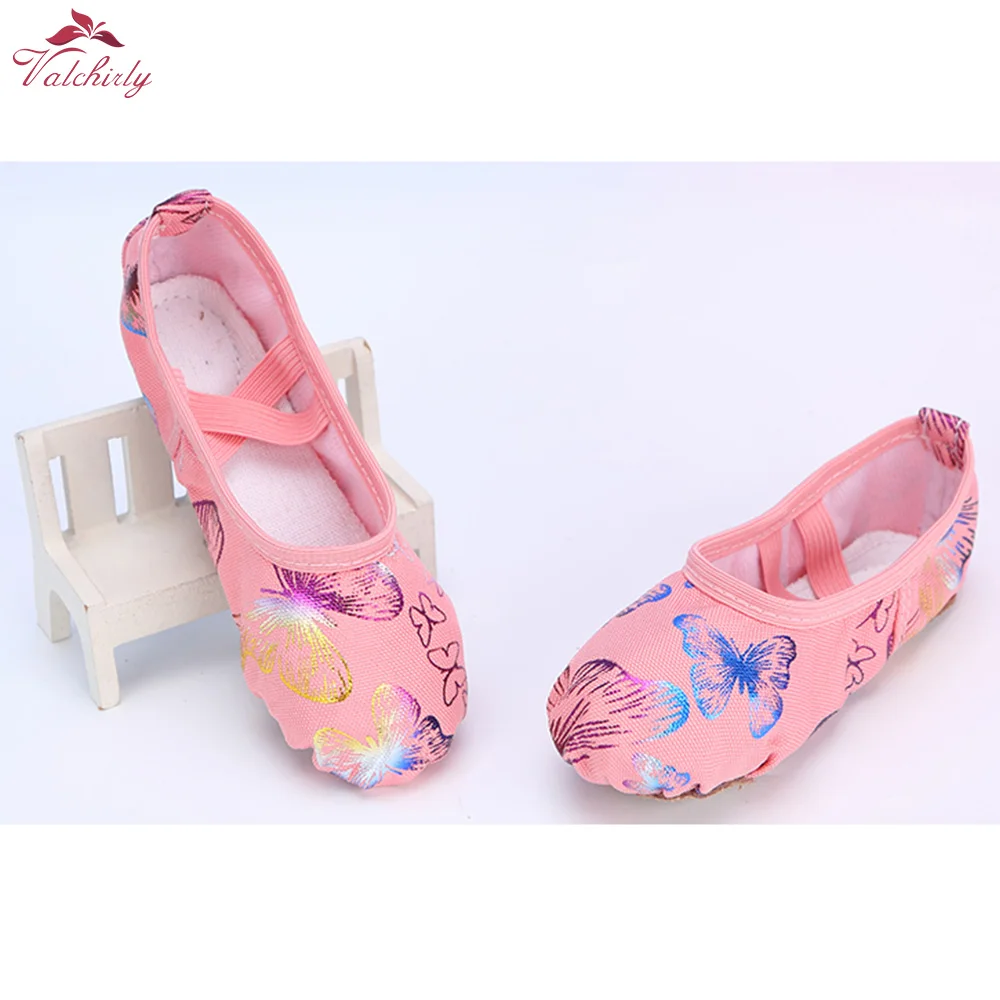 New Canvas Kids Ballet Dance  Pointe Shoes Yoga Gym Women  Sneakers Girls Ballet Slippers Butterfly Shoes for Children