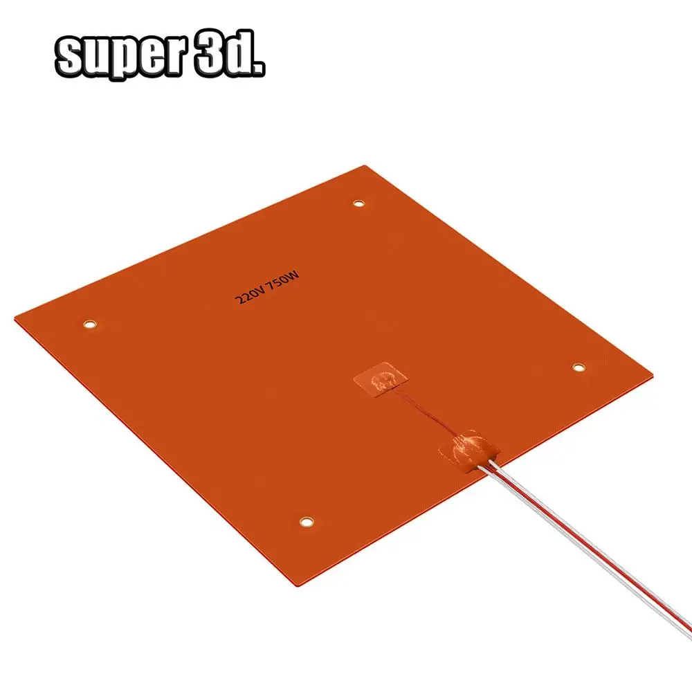 3D Printer Parts Silicone Heating Pad 310x310mm 220v 750w Waterproof Rubber Heat Bed Platform For Ender-3 CR10 Heating Mat