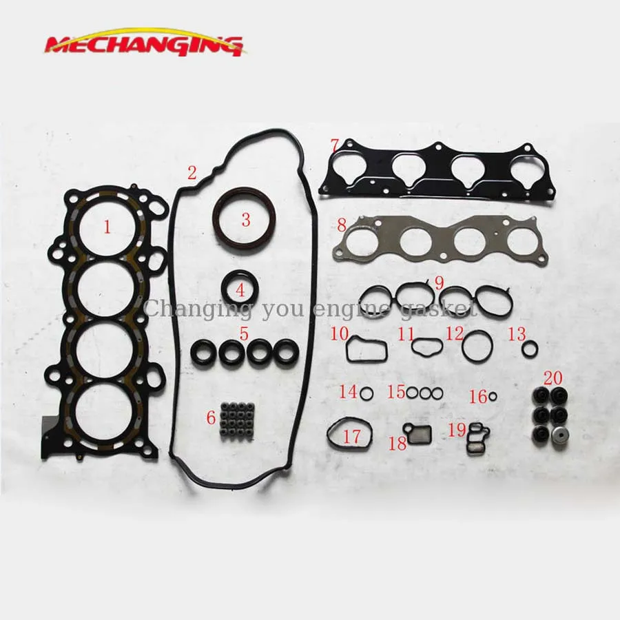 

FOR HONDA ACCORD VII OR CR-V II (RD_) 2.4 Vtec K24A1 Full set Engine Parts Engine Gasket Engine Rebuilding Kits 06110-RZA-000