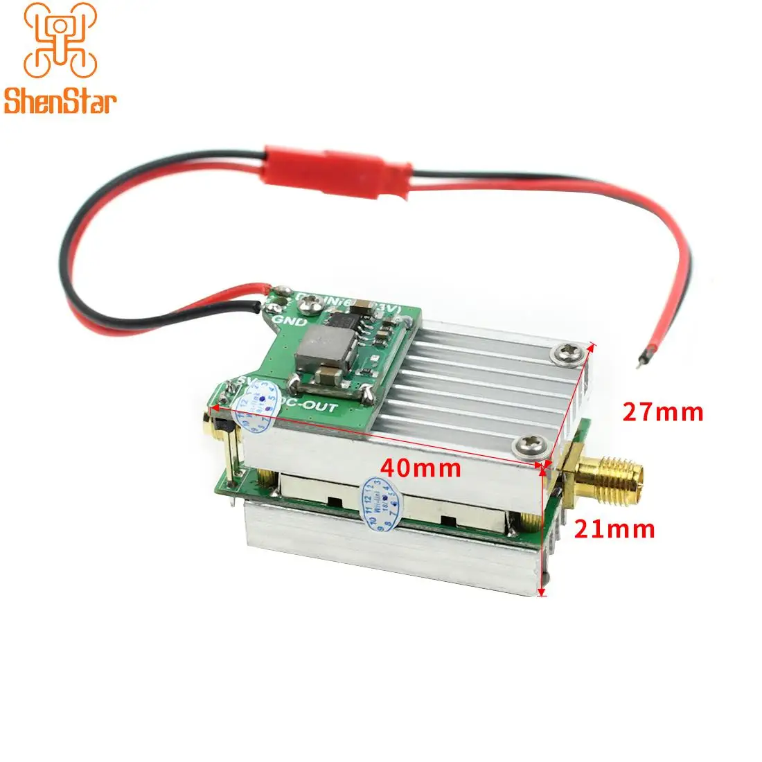 

ShenStar 5.8Ghz FPV Transmitter RF Signal Amplifier amp Booster w/ FPV Antenna RP-SMA 85mm For RC Helicopter Airplane Spare Part