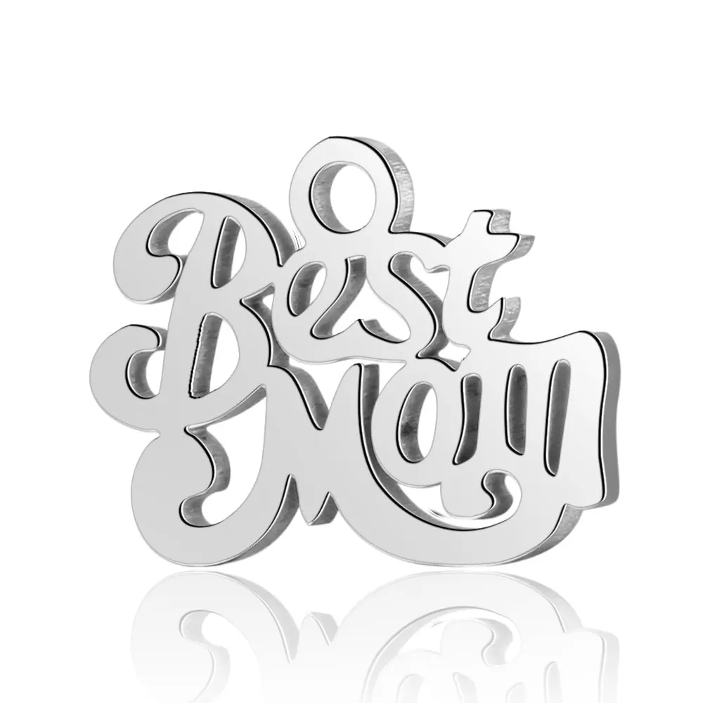 10pcs/lot Love Heart DIY Charms Wholesale 316 Stainless Steel Family Best Mom Big Sister Pendant Heart Lock Key Connector Charm