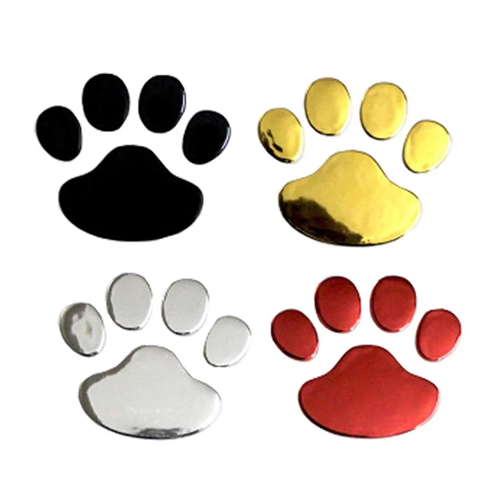 3D Mirror Car Stickers Cat Dog Footprint Puppy Claw Footprint Sticker Windshield Decals Bumper Car Window Door Decals 2Pcs