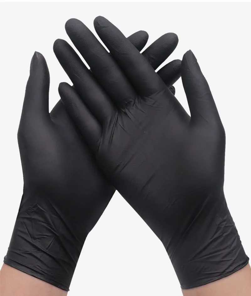 

1/6/10/20/30/50Pcs Disposable Black Protective Gloves PVC Anti-Acid alkali Gloves for Car Repair Beauty Salon Protective Gloves