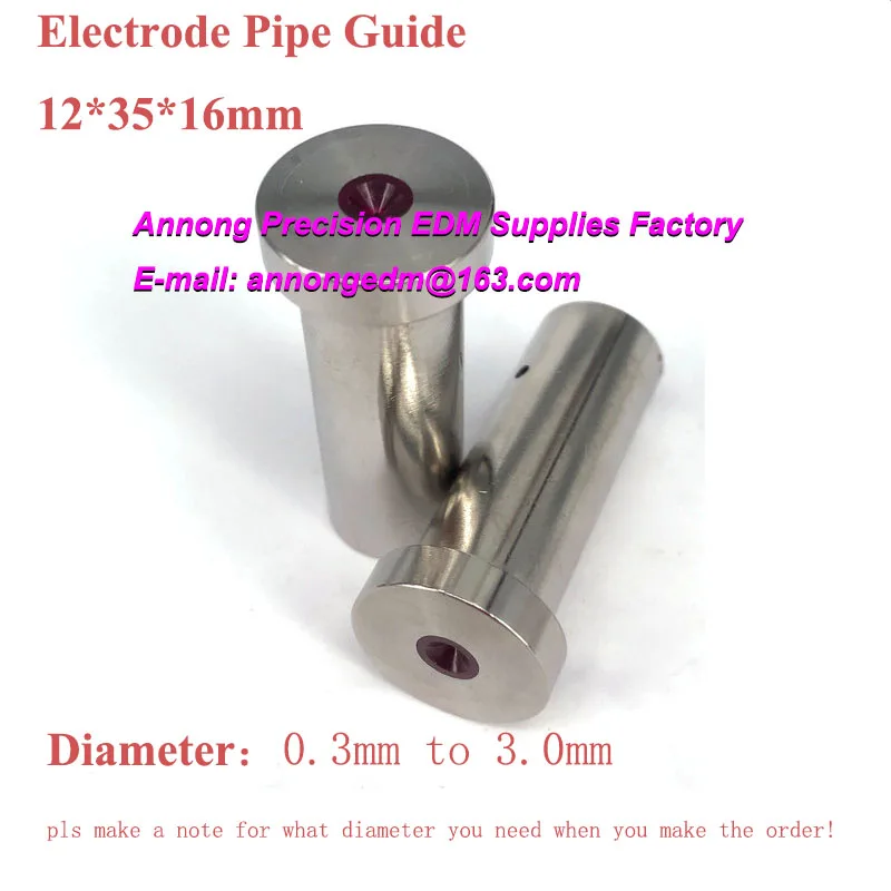 (5 Pieces) Ø2.0mm EDM Ruby Electrode Pipe Guide 12*35*16mm for Agie Drilling Machine